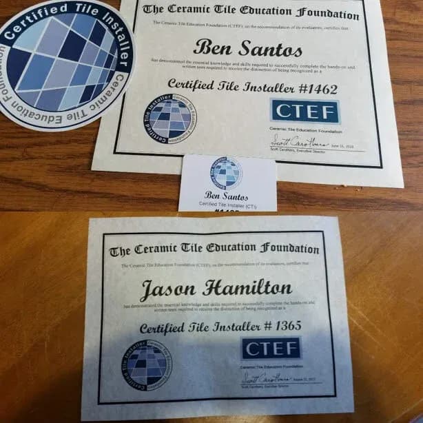 What Sets Us Apart: (We're CERTIFIED!) — Hamilton Tile, Woodstock, GA